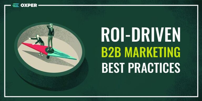 Strategic B2B marketing for higher ROI - Competitor navigating compass from the red end while you stand with Oxper, experts in ABM.